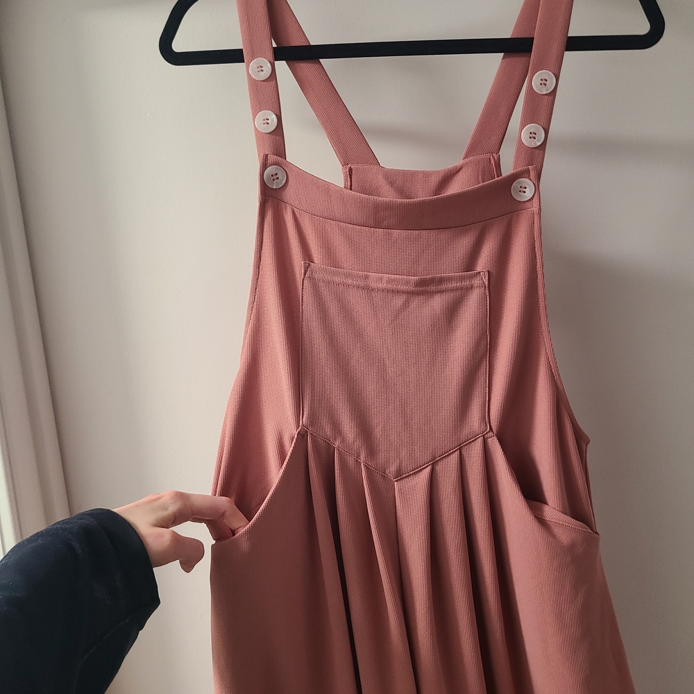 HALARA Rose Mauve Ribbed Pinafore Jumper